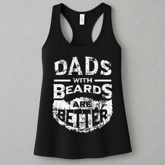 Dads With Beards Are Better Distressed Womens Tank Top