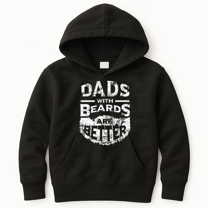 Dads With Beards Are Better Distressed Kids Hoodie