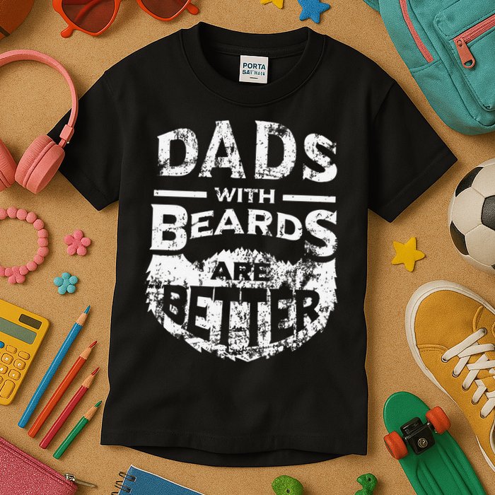 Dads With Beards Are Better Distressed Kids T-Shirt