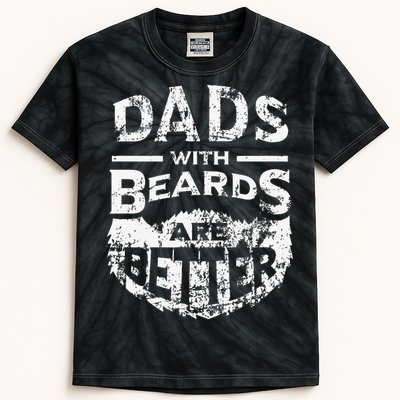 Dads With Beards Are Better Distressed Kids Tie-Dye T-Shirt