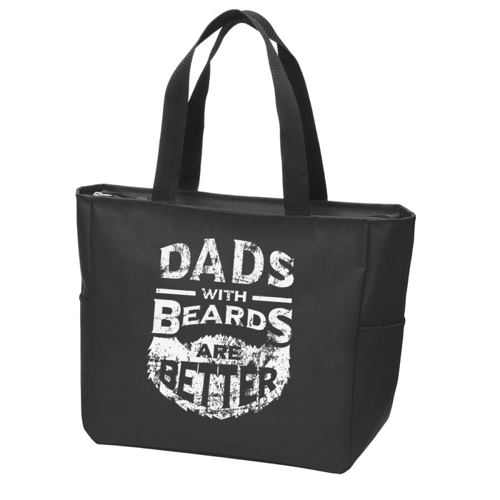 Dads With Beards Are Better Distressed Zip Tote Bag