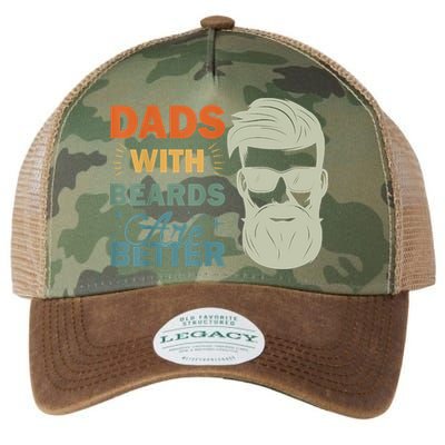 Dads With Beards Are Better Vintage Funny Fathers Day Joke Legacy Tie Dye Trucker Hat