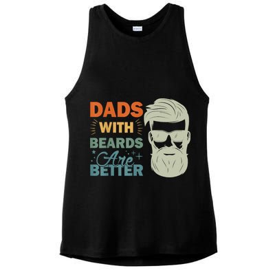 Dads With Beards Are Better Vintage Funny Fathers Day Joke Ladies PosiCharge Tri-Blend Wicking Tank