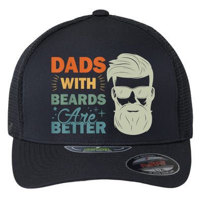 Dads With Beards Are Better Vintage Funny Fathers Day Joke Flexfit Unipanel Trucker Cap