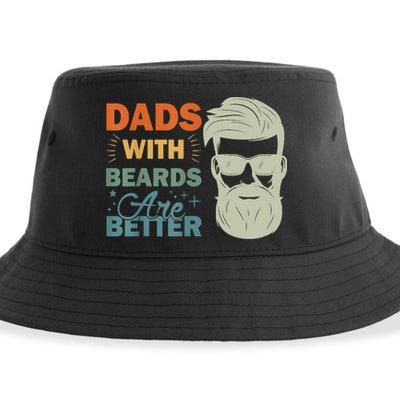 Dads With Beards Are Better Vintage Funny Fathers Day Joke Sustainable Bucket Hat