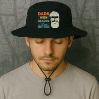 Dads With Beards Are Better Vintage Funny Fathers Day Joke Bucket Hat