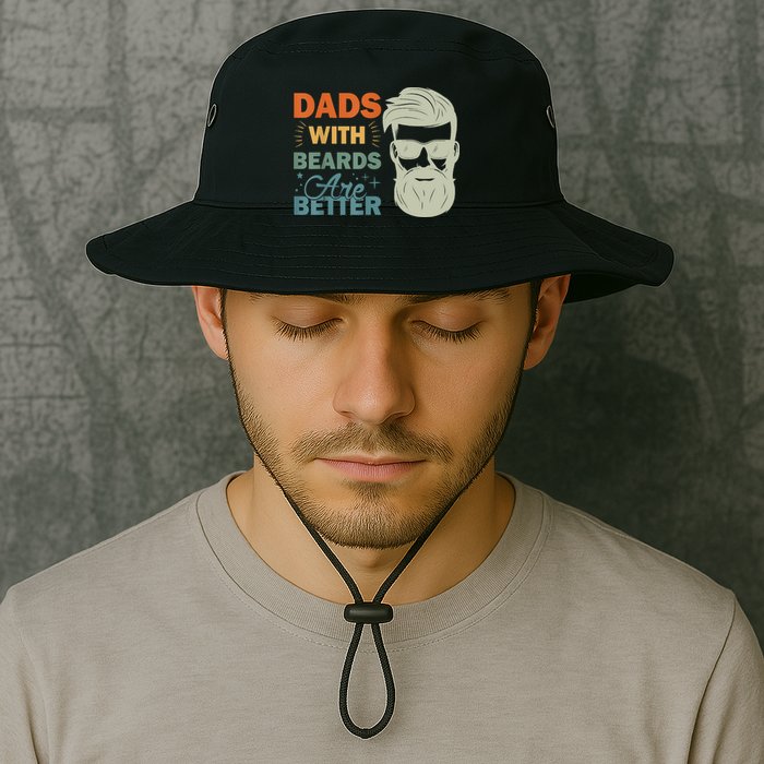 Dads With Beards Are Better Vintage Funny Fathers Day Joke Bucket Hat