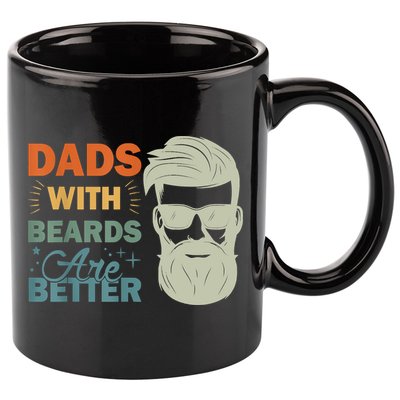 Dads With Beards Are Better Vintage Funny Fathers Day Joke 11oz C Handle Ceramic Mug