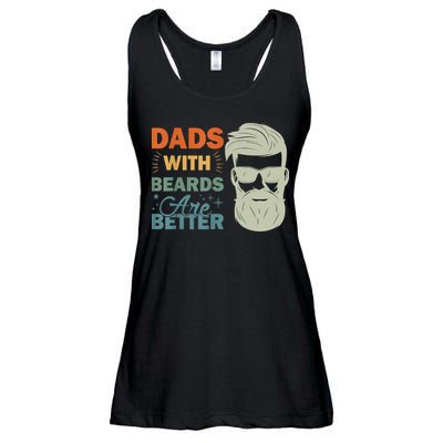 Dads With Beards Are Better Vintage Funny Fathers Day Joke Ladies Essential Flowy Tank