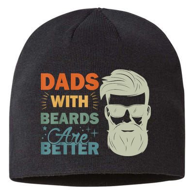 Dads With Beards Are Better Vintage Funny Fathers Day Joke Sustainable Beanie