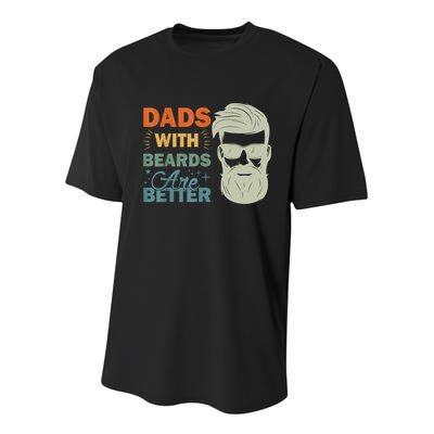 Dads With Beards Are Better Vintage Funny Fathers Day Joke Youth Performance Sprint T-Shirt