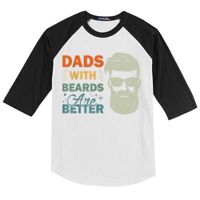 Dads With Beards Are Better Vintage Funny Fathers Day Joke Kids Colorblock Raglan Jersey