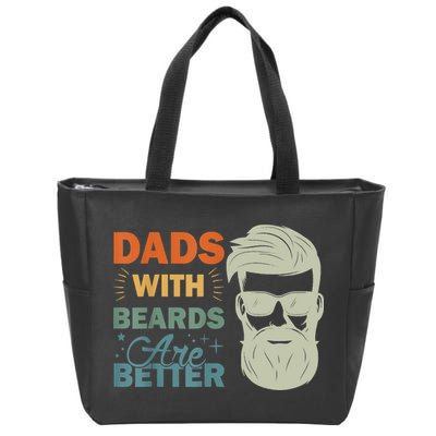 Dads With Beards Are Better Vintage Funny Fathers Day Joke Zip Tote Bag
