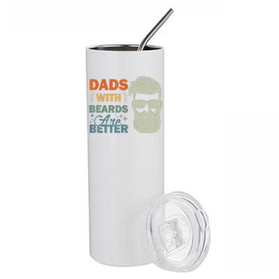 Dads With Beards Are Better Vintage Funny Fathers Day Joke Stainless Steel Tumbler