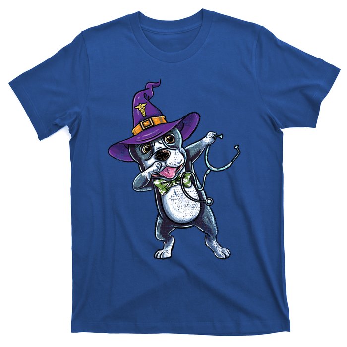 Dabbing Witch Boston Terrier Nurse Vintage Gift T-Shirt