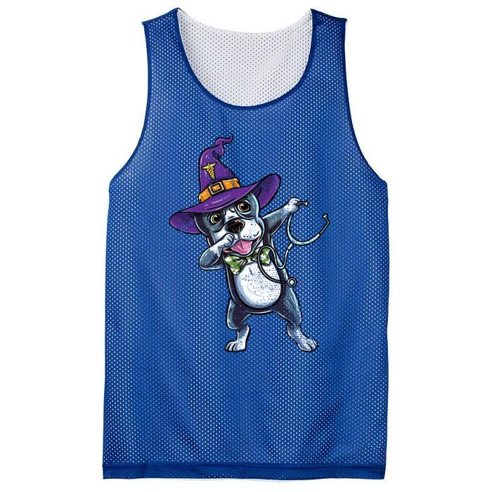 Dabbing Witch Boston Terrier Nurse Vintage Gift Mesh Reversible Basketball Jersey Tank