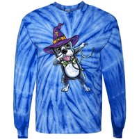 Dabbing Witch Boston Terrier Nurse Vintage Gift Tie-Dye Long Sleeve Shirt