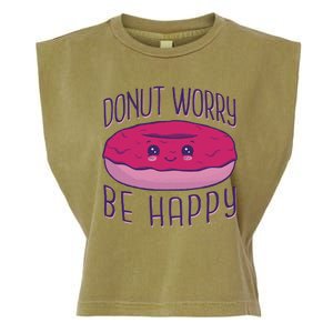 Donut Worry Be Happy Cute Gift Garment-Dyed Women's Muscle Tee