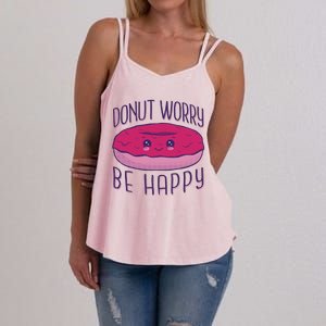 Donut Worry Be Happy Cute Gift Women's Strappy Tank