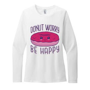 Donut Worry Be Happy Cute Gift Womens CVC Long Sleeve Shirt