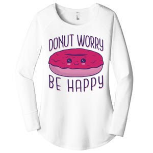 Donut Worry Be Happy Cute Gift Women's Perfect Tri Tunic Long Sleeve Shirt