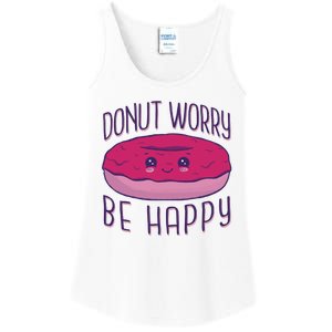 Donut Worry Be Happy Cute Gift Ladies Essential Tank