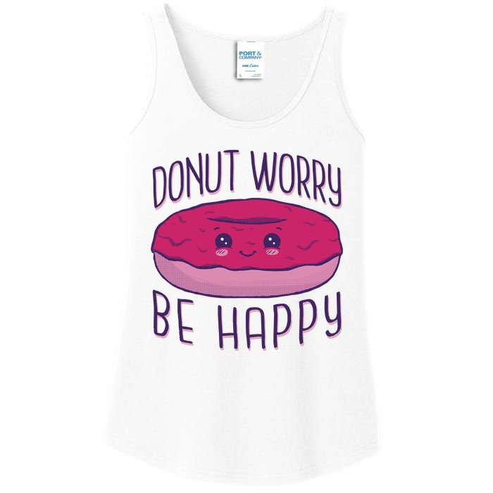 Donut Worry Be Happy Cute Gift Ladies Essential Tank