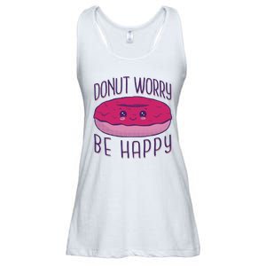 Donut Worry Be Happy Cute Gift Ladies Essential Flowy Tank