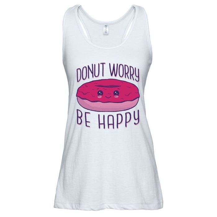 Donut Worry Be Happy Cute Gift Ladies Essential Flowy Tank