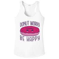 Donut Worry Be Happy Cute Gift Ladies PosiCharge Competitor Racerback Tank