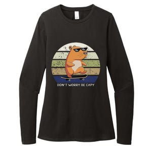 Dont Worry Be Capy Capybara Womens CVC Long Sleeve Shirt