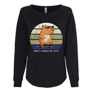 Dont Worry Be Capy Capybara Womens California Wash Sweatshirt