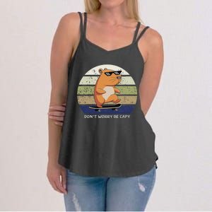 Dont Worry Be Capy Capybara Women's Strappy Tank