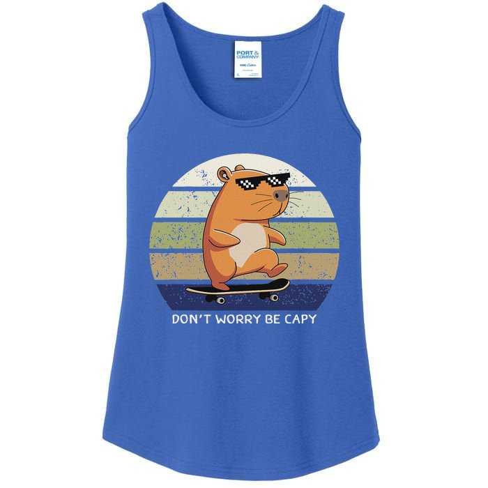 Dont Worry Be Capy Capybara Ladies Essential Tank