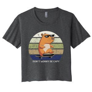 Dont Worry Be Capy Capybara Women's Crop Top Tee