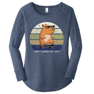 Dont Worry Be Capy Capybara Women's Perfect Tri Tunic Long Sleeve Shirt