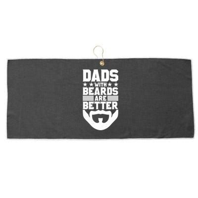 Dads With Beards Are Better Bearded Hipster Full Beard Gift Large Microfiber Waffle Golf Towel