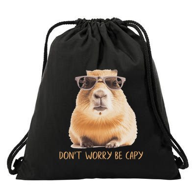 DonT Worry Be Capy Capybara Drawstring Bag