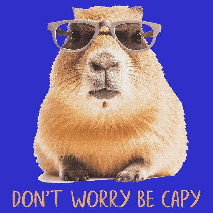 DonT Worry Be Capy Capybara Button