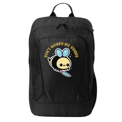 Don't Worry Bee Happy Whisperer Funny Bee Knife Quote City Backpack