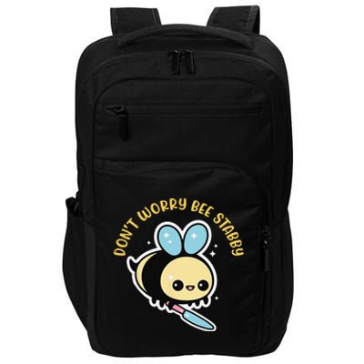 Don't Worry Bee Happy Whisperer Funny Bee Knife Quote Impact Tech Backpack