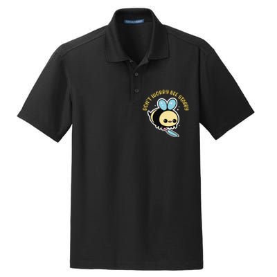 Don't Worry Bee Happy Whisperer Funny Bee Knife Quote Dry Zone Grid Polo