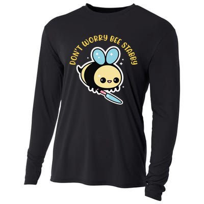 Don't Worry Bee Happy Whisperer Funny Bee Knife Quote Cooling Performance Long Sleeve Crew