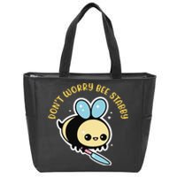 Don't Worry Bee Happy Whisperer Funny Bee Knife Quote Zip Tote Bag