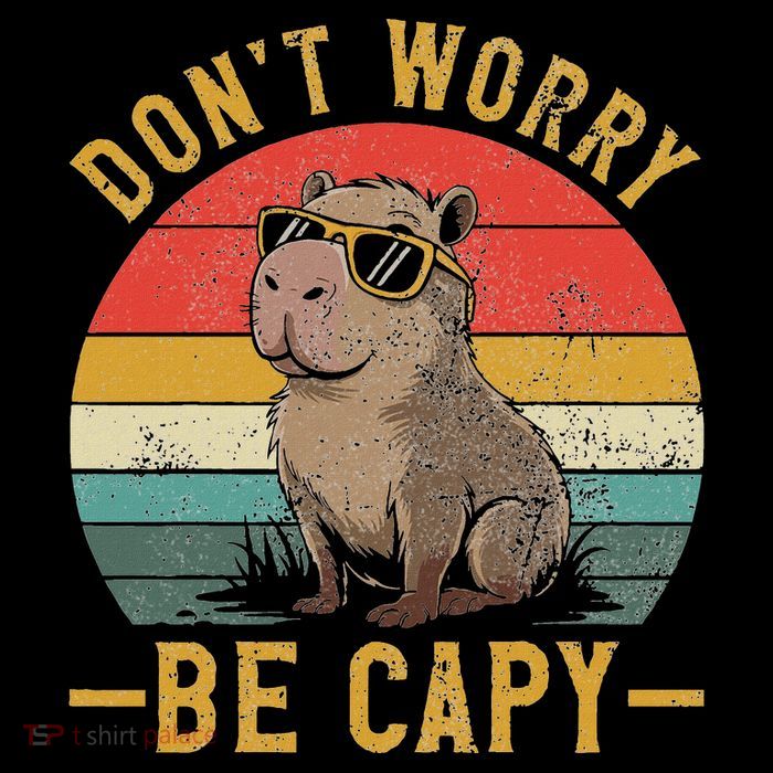 Dont Worry Be Capy Capybara Wool Snapback Cap