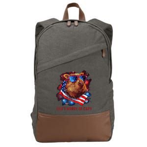 Dont Worry Be Capy Capybara Cotton Canvas Backpack