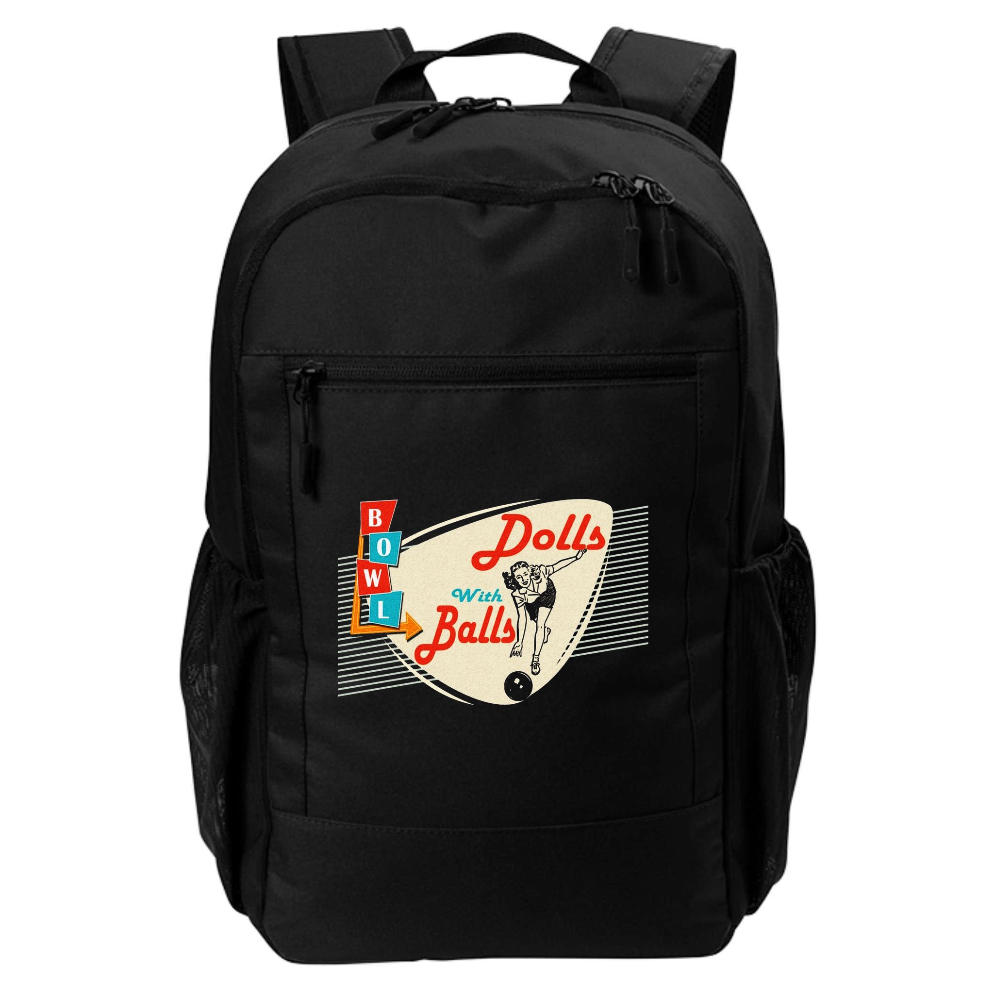 Dolls With Balls Vintage Gift Funny Retro Matching Bowling Team Backpack
