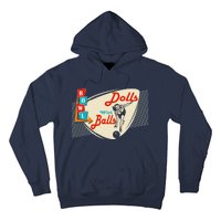 Dolls With Balls Vintage Gift Funny Retro Matching Bowling Team Hoodie