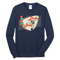 Dolls With Balls Vintage Gift Funny Retro Matching Bowling Team Tall Long Sleeve T-Shirt