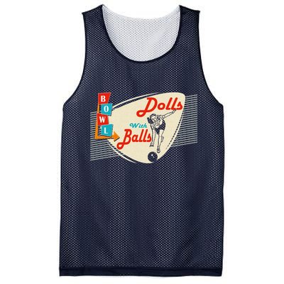 Dolls With Balls Vintage Gift Funny Retro Matching Bowling Team Mesh Reversible Basketball Jersey Tank